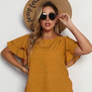Gold polka dot blouse